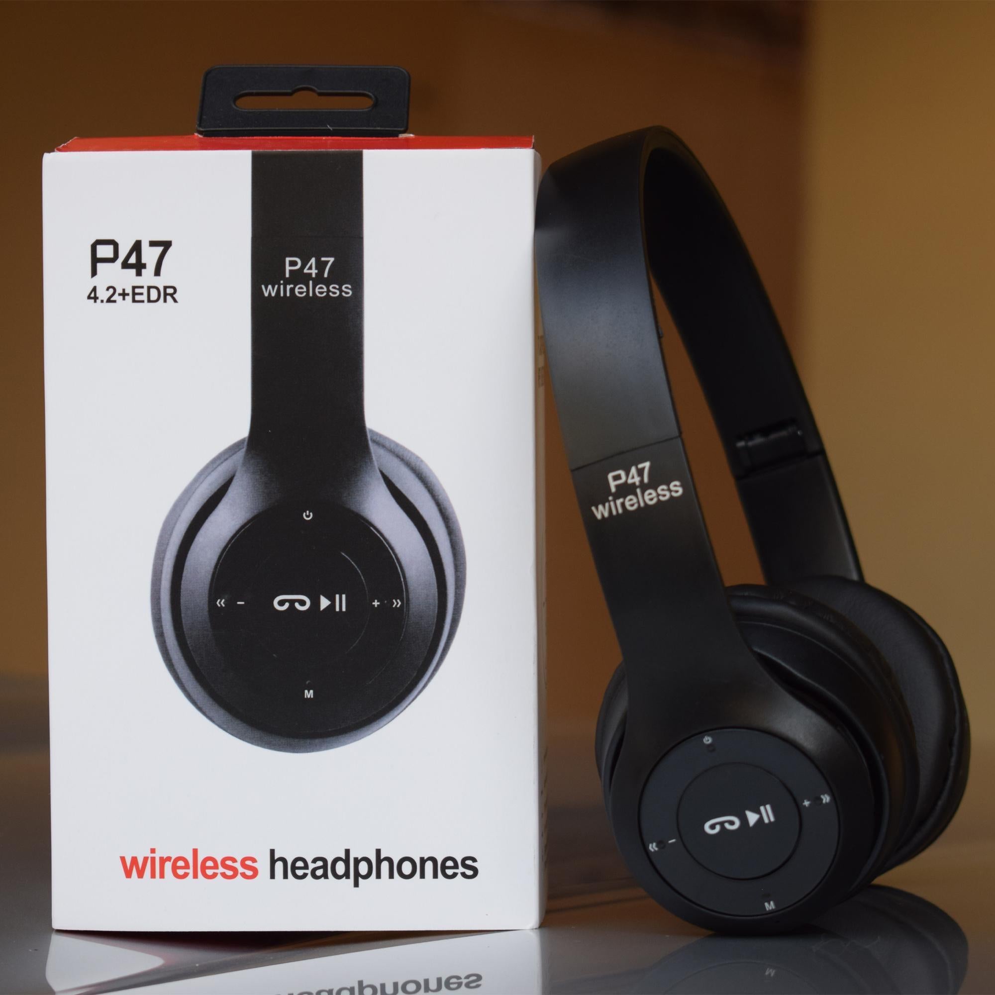 P47 Wireless Foldable Bluetooth Headphones with FM/TF Support