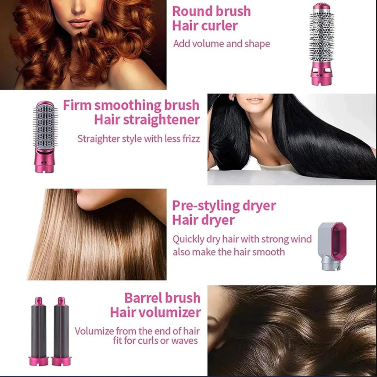 5-in-1 Electric Hair Dryer & Styling Brush Kit - view 3