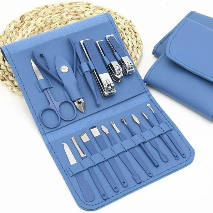 16-Piece Stainless Steel Manicure & Pedicure Grooming Kit