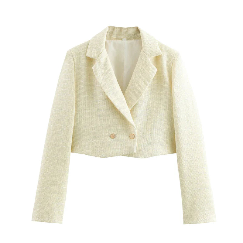 Women's Fashion Design Short Tweed Blazer