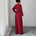 Womenâ€™s Elegant Puff-Sleeve Wide-Leg Jumpsuit
